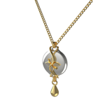 Mahi Safety Necklace - Gold on Silver, Wheat Chain