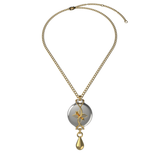 Mahi Safety Necklace - Gold on Silver, Wheat Chain