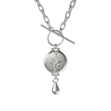 Mahi Safety Necklace - Silver on Silver, Paperclip Chain