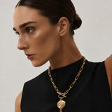 Mahi Safety Necklace - Gold on Gold, Paperclip Chain - V2 with Fall Detection