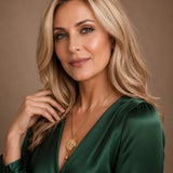 Mahi Safety Necklace - Gold on Gold, Wheat Chain - V1