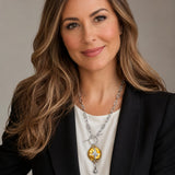 Mahi Safety Necklace - Silver on Gold, Paperclip Chain - V1